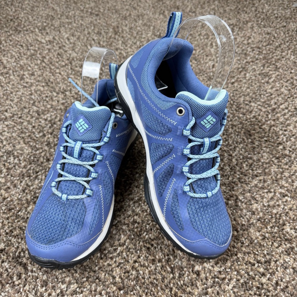Columbia OutDry Techlite Womens Hiking Shoes Blue Waterproof Trail Sneakers 7.5